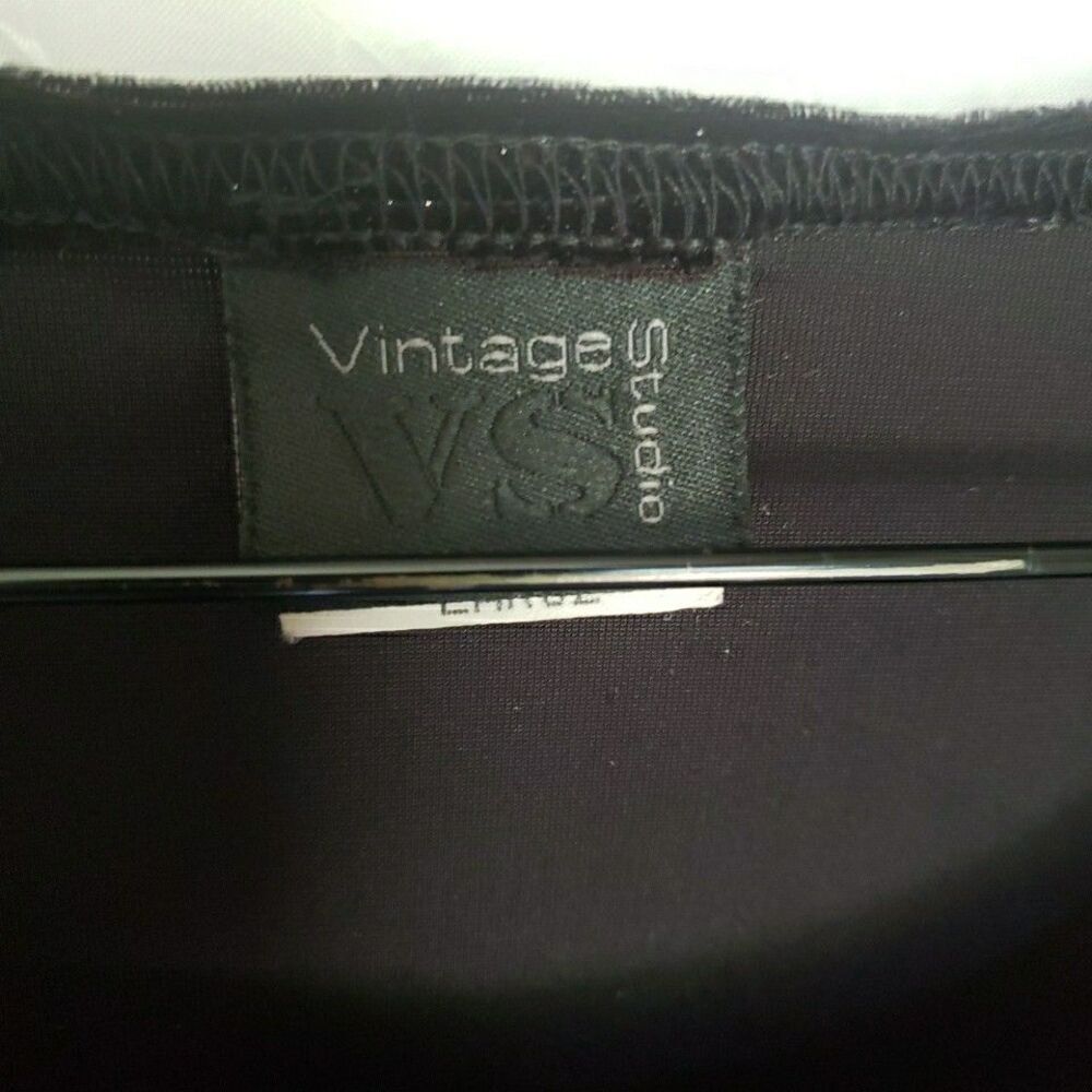 Vintage Studio Black Sparkle Sleeveless Tank Pull-on Made in USA Women's Size L - Picture 2 of 9